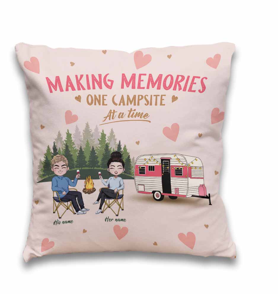 Making Memories One Campsite At A Time - Personalized Camping Throw Pillow