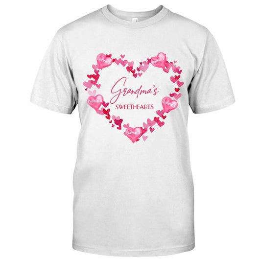 Grandma's Sweethearts - Personalized Valentine Grandma T-shirt and Hoodie