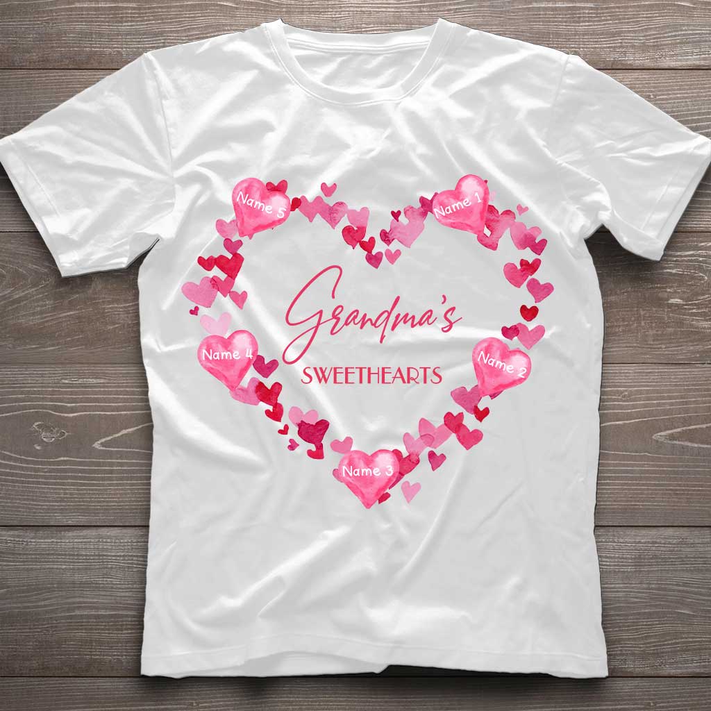 Grandma's Sweethearts - Personalized Valentine Grandma T-shirt and Hoodie