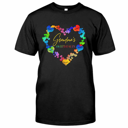 Grandma's Sweethearts - Personalized Valentine Grandma T-shirt and Hoodie