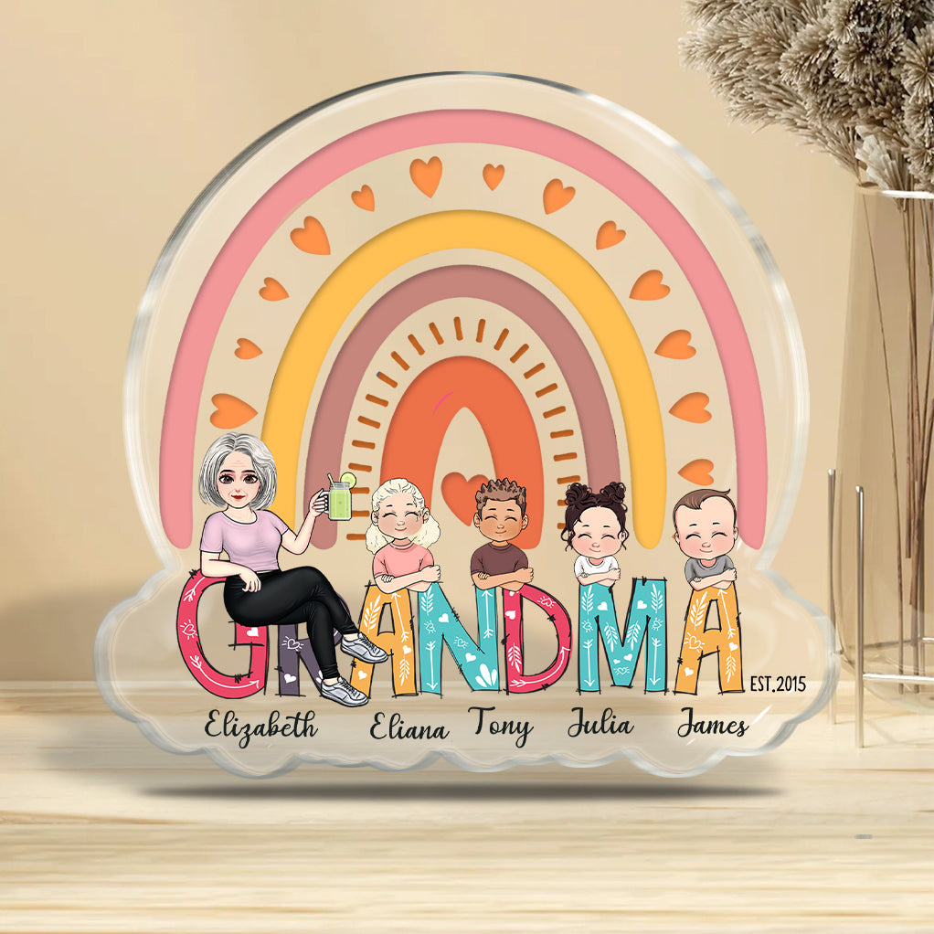 Grandma Est. - Personalized Mother Custom Shaped Acrylic Plaque