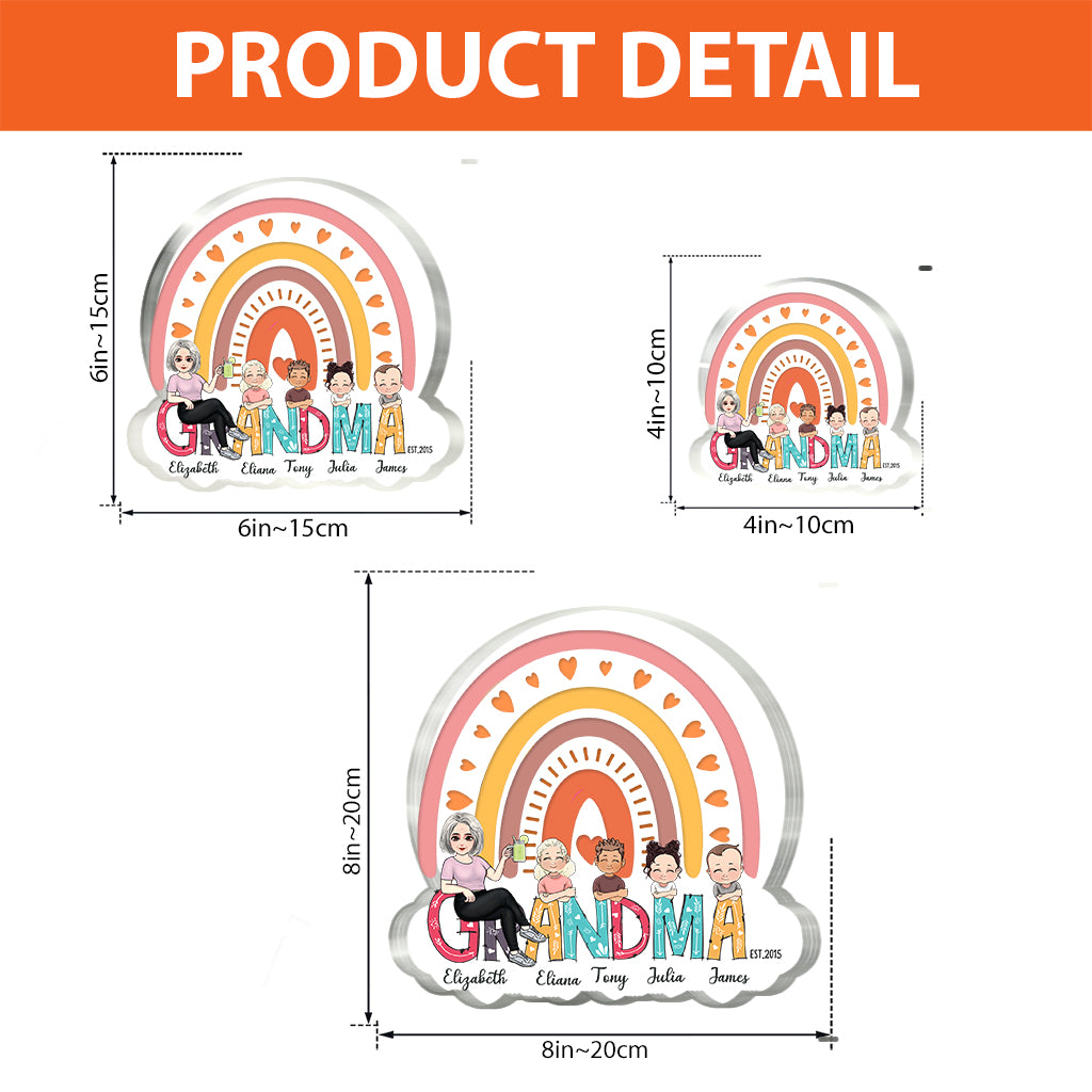 Grandma Est. - Personalized Mother Custom Shaped Acrylic Plaque