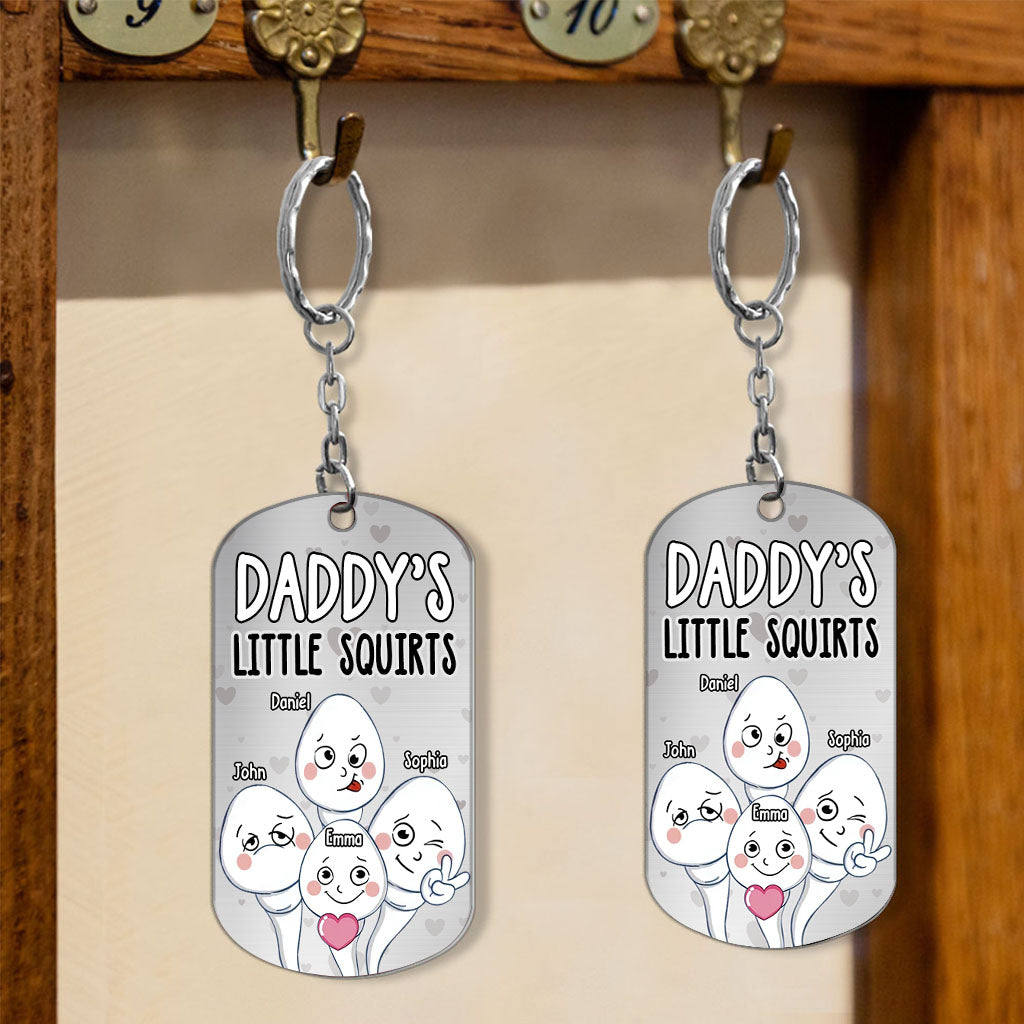 Dad's Little Squirts - Personalized Father Stainless Steel Keychain