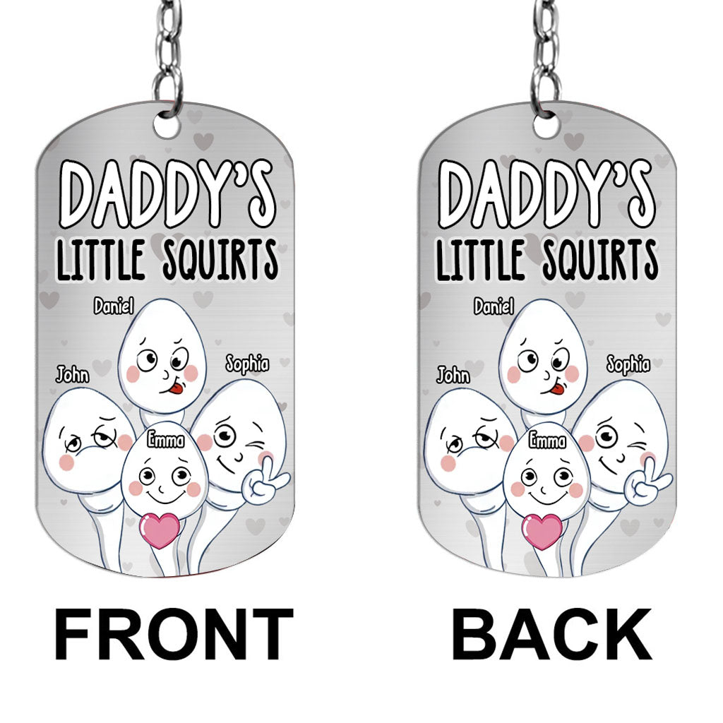 Dad's Little Squirts - Personalized Father Stainless Steel Keychain