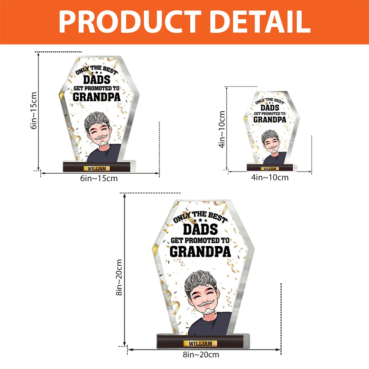 Only The Best Dads - Personalized Father's Day Father Custom Shaped Acrylic Plaque