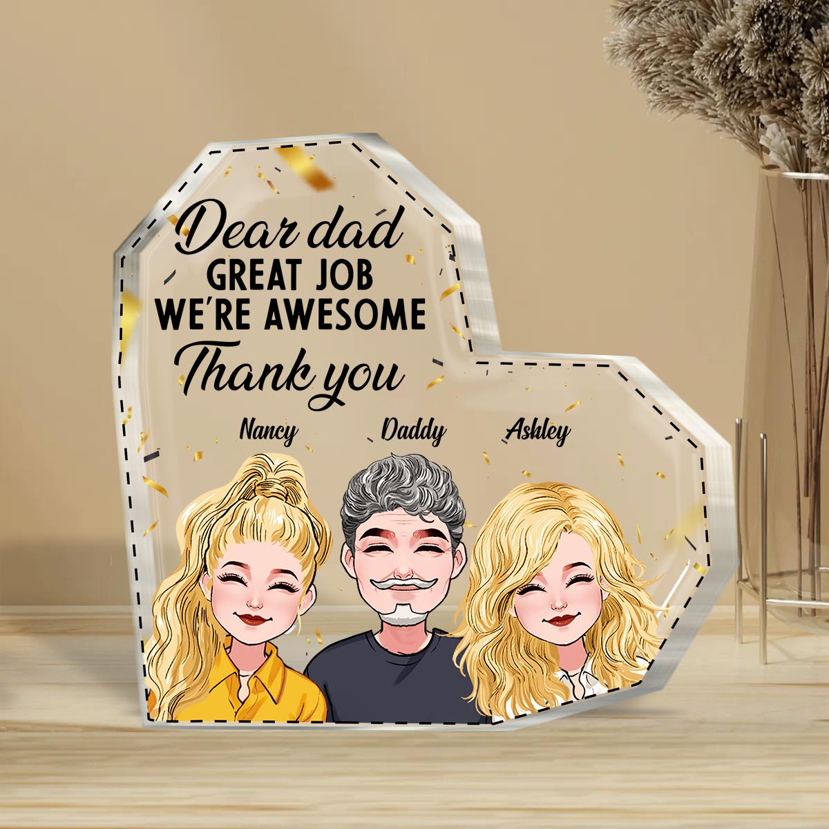 We're Awesome - Personalized Father's Day Father Custom Shaped Acrylic Plaque