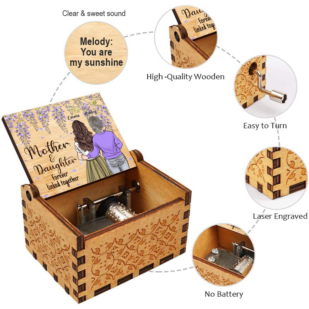 Mother And Daughter - Personalized Mother's Day Mother Hand Crank Music Box