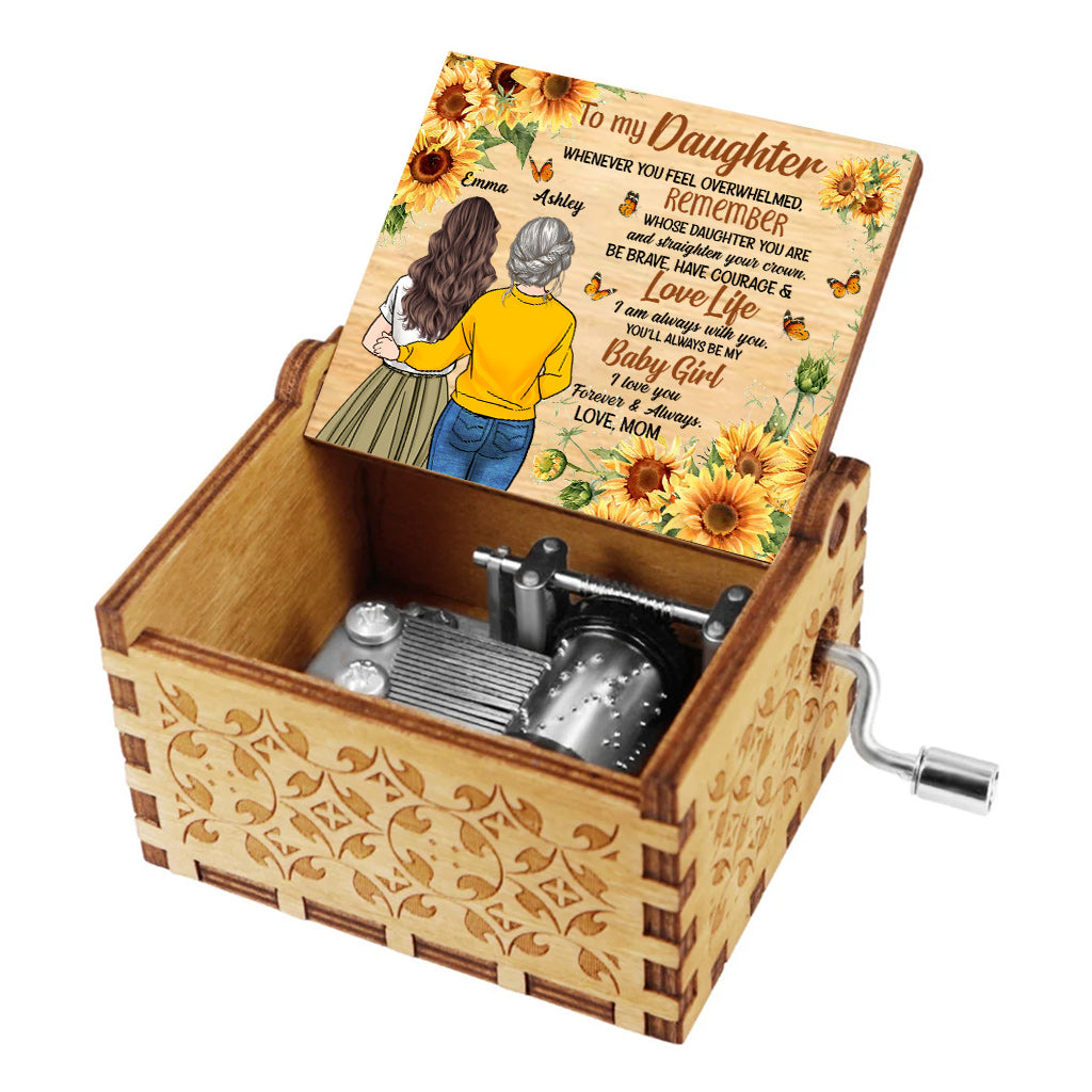 To My Daughter - Personalized Mother's Day Mother Hand Crank Music Box