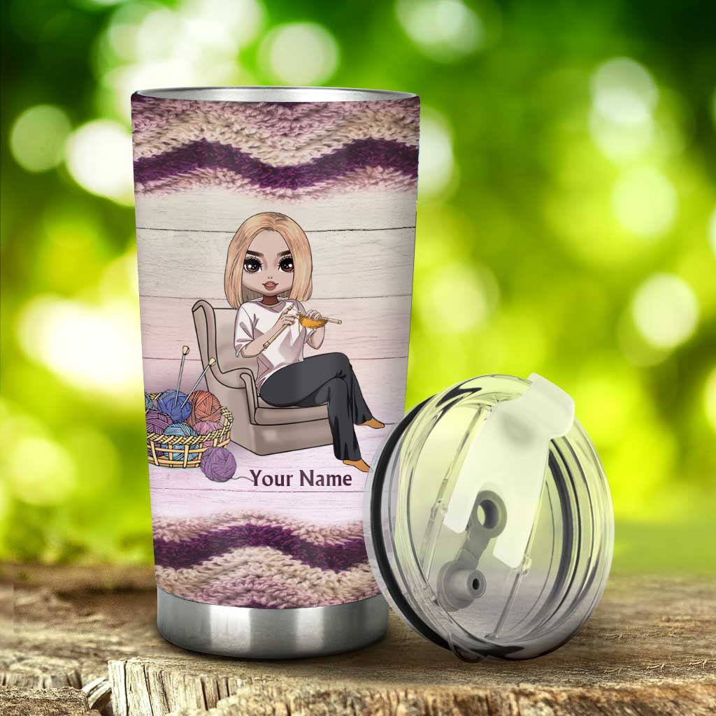 In My Dream World Yarn Is Free And Crocheting Makes You Thin - Personalized Crocheting Tumbler