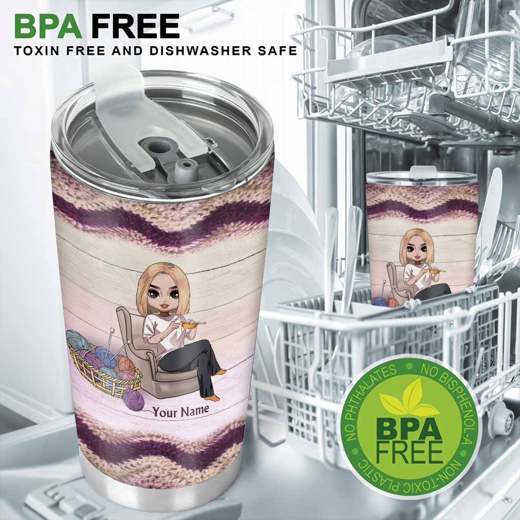 In My Dream World Yarn Is Free And Crocheting Makes You Thin - Personalized Crocheting Tumbler