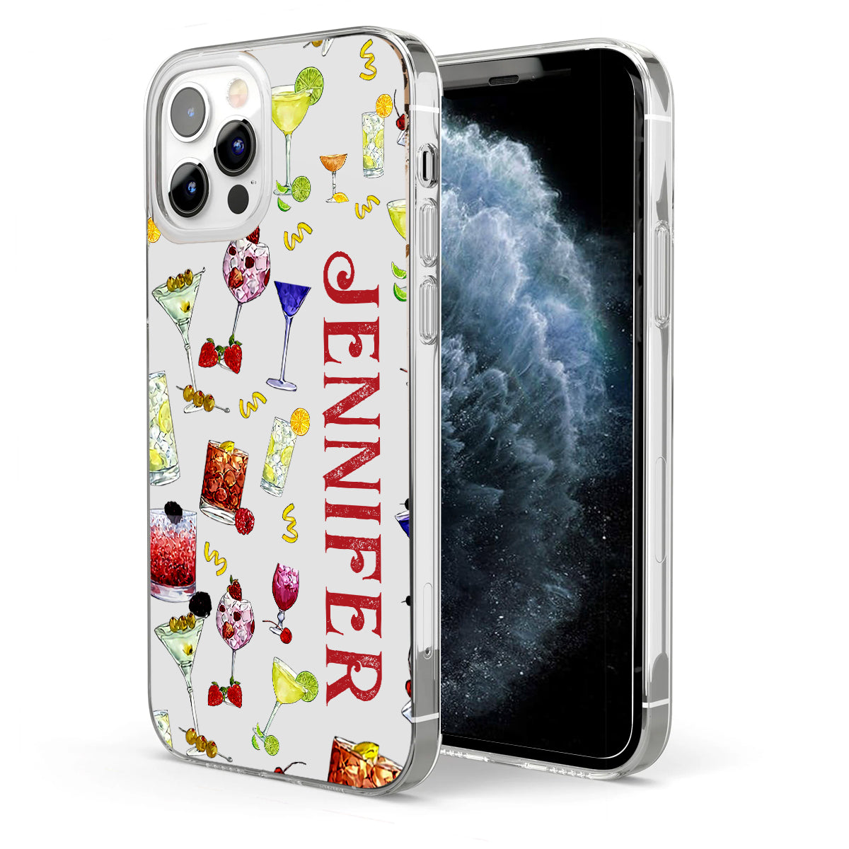 Summer Vibes - Personalized Cocktail Clear Phone Case