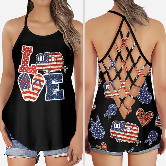 Wander Woman - Independence Day Camping Cross Tank Top