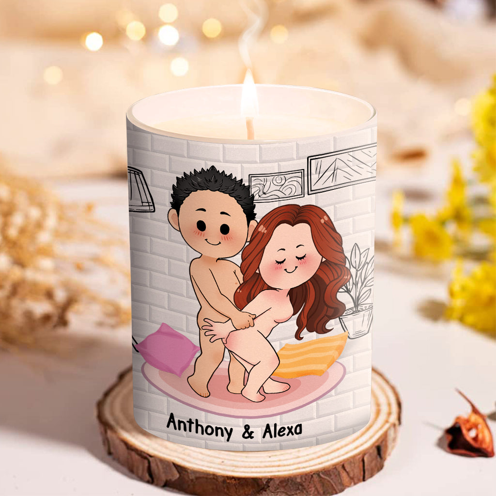 Light When You Want Me Naked - Personalized Couple Candle With Wooden Lid