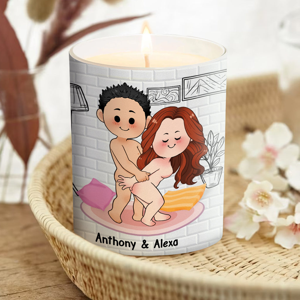 Light When You Want Me Naked - Personalized Couple Candle With Wooden Lid
