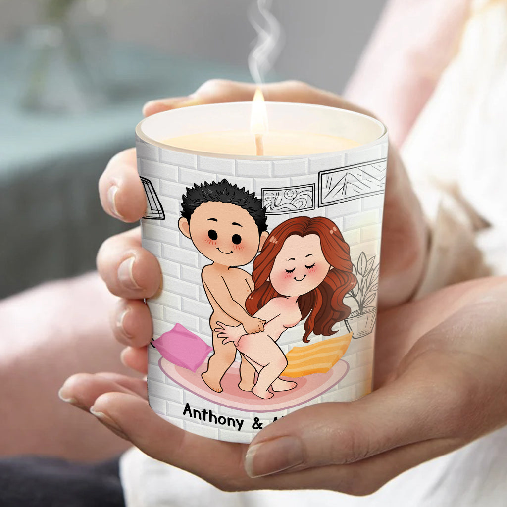 Light When You Want Me Naked - Personalized Couple Candle With Wooden Lid