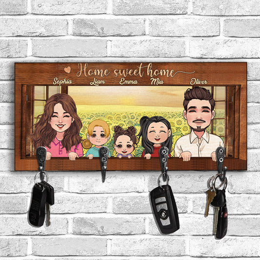 Home Sweet Home - Personalized Family Key Rack