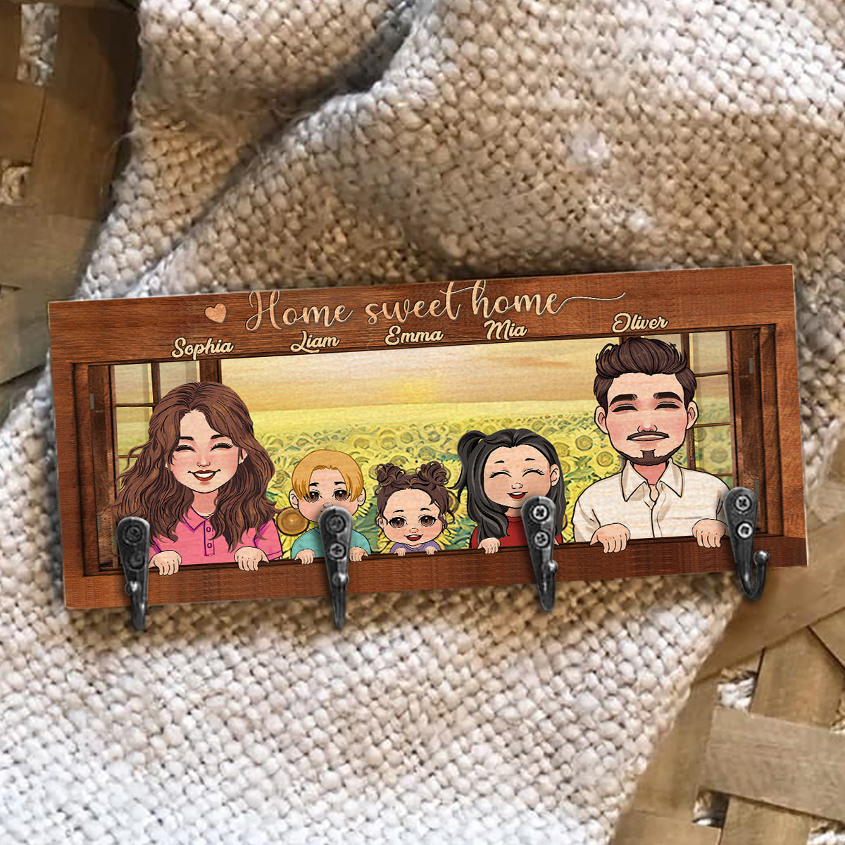 Home Sweet Home - Personalized Family Key Rack