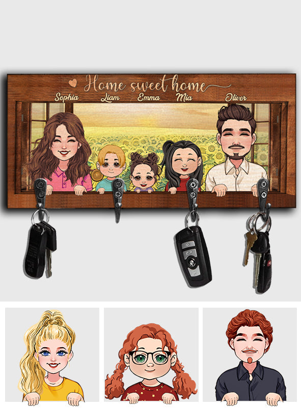 Home Sweet Home - Personalized Family Key Rack