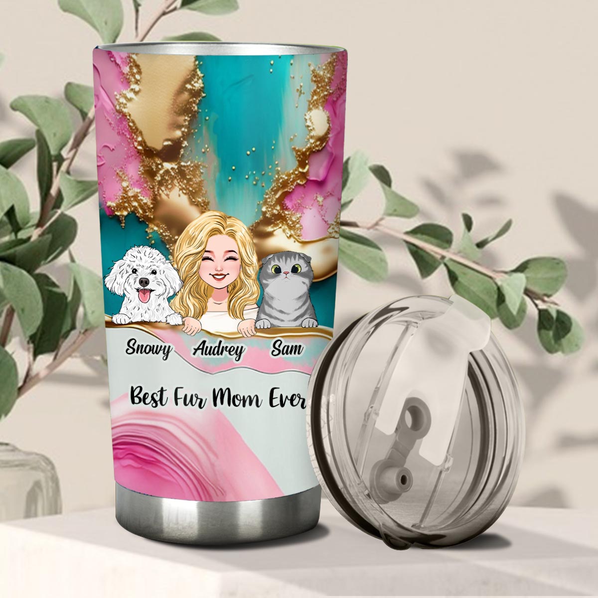 Best Fur MomDad Ever - Personalized Dog Tumbler