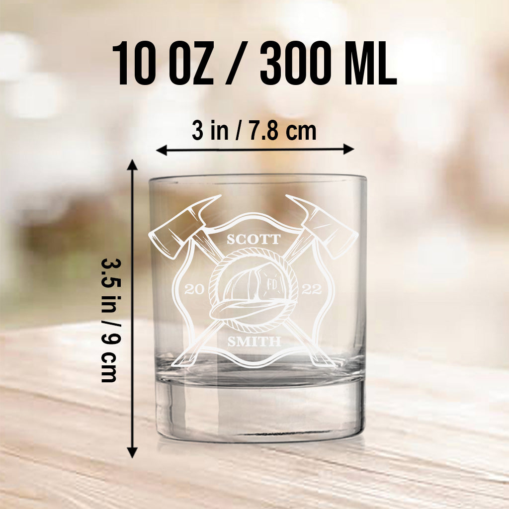 Firefighter Life - Personalized Firefighter Rock Glass