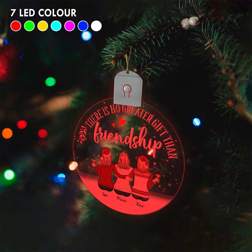 Besties Forever - Personalized Bestie Round Led Acrylic Ornament