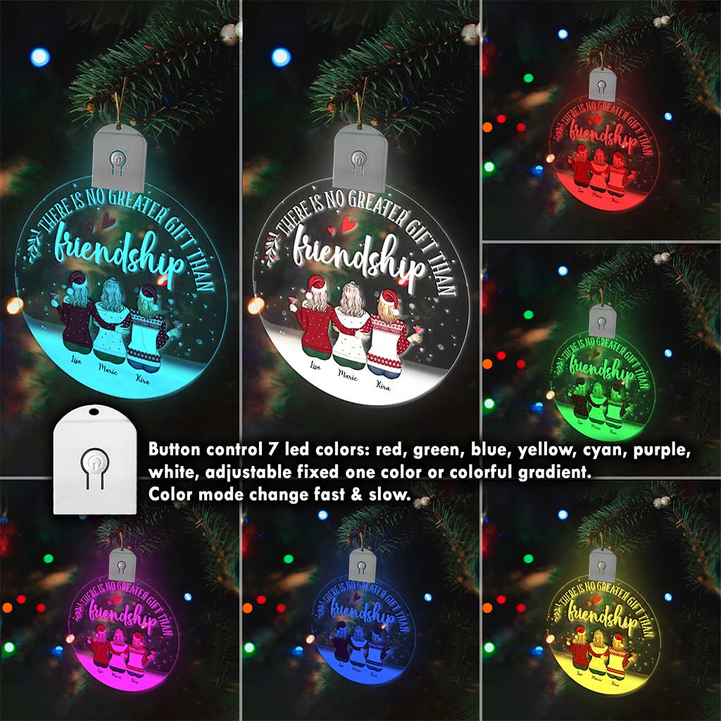 Besties Forever - Personalized Bestie Round Led Acrylic Ornament