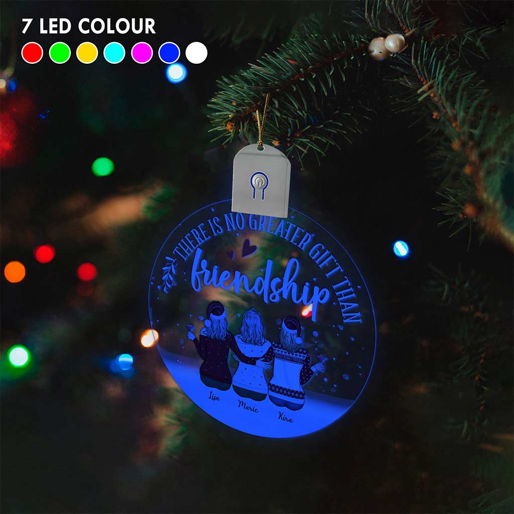 Besties Forever - Personalized Bestie Round Led Acrylic Ornament