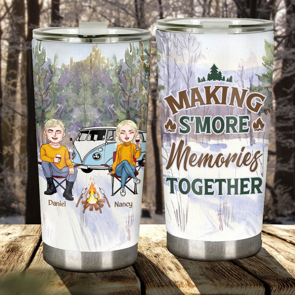 Making S'more Memories Together - Personalized Couple Camping Tumbler