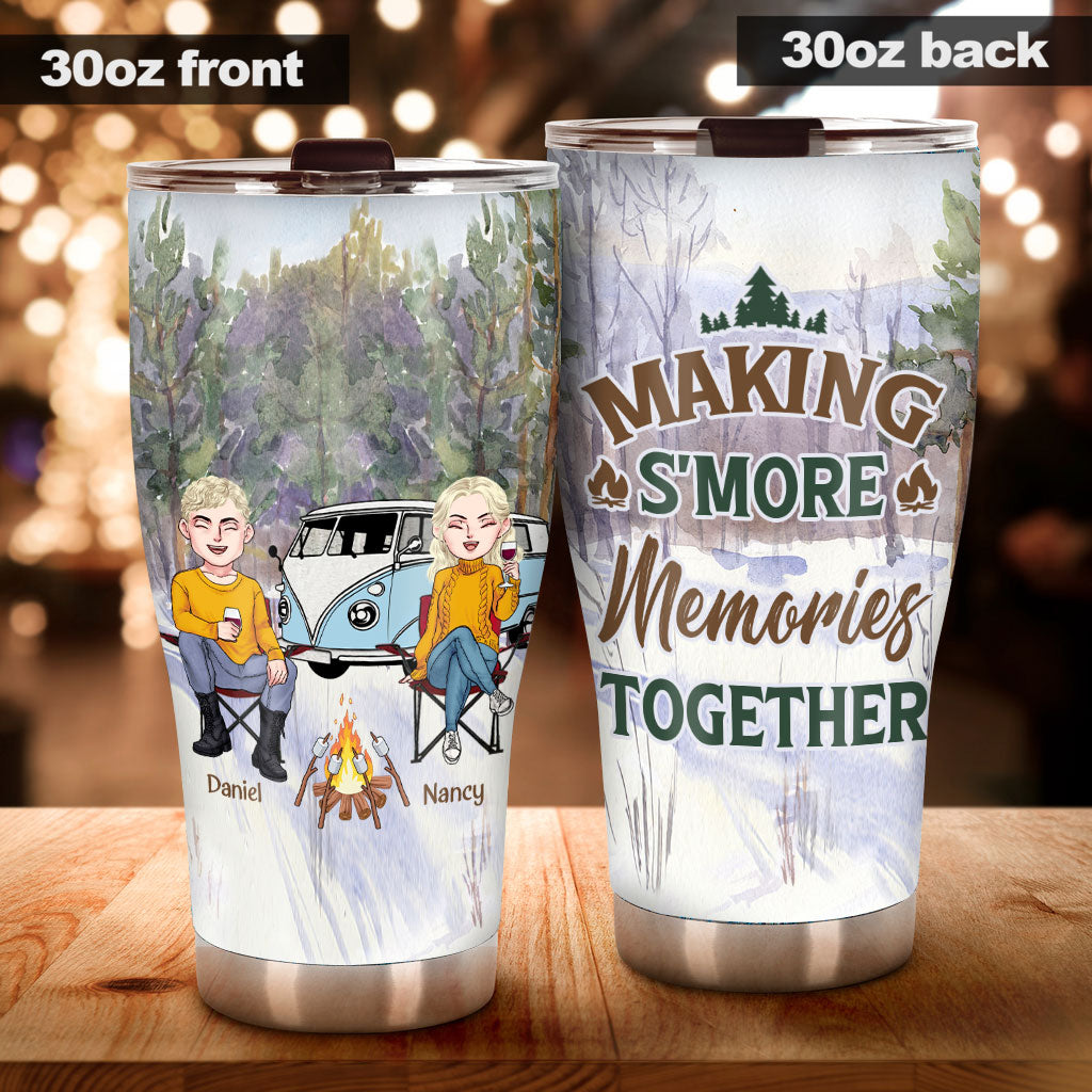 Making S'more Memories Together - Personalized Couple Camping Tumbler