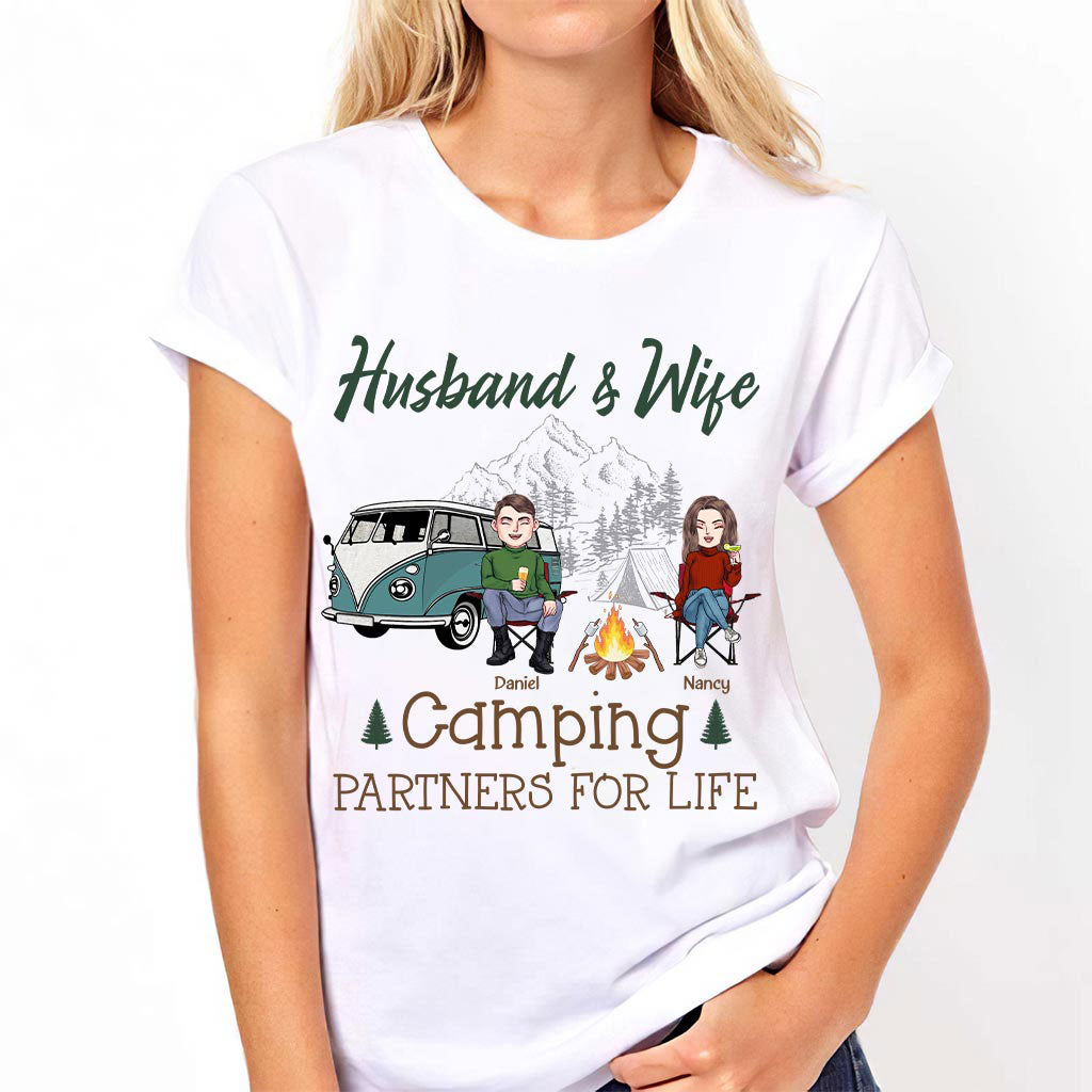 Husband And Wife Camping Couple For Life - Personalized Couple Camping T-shirt and Hoodie
