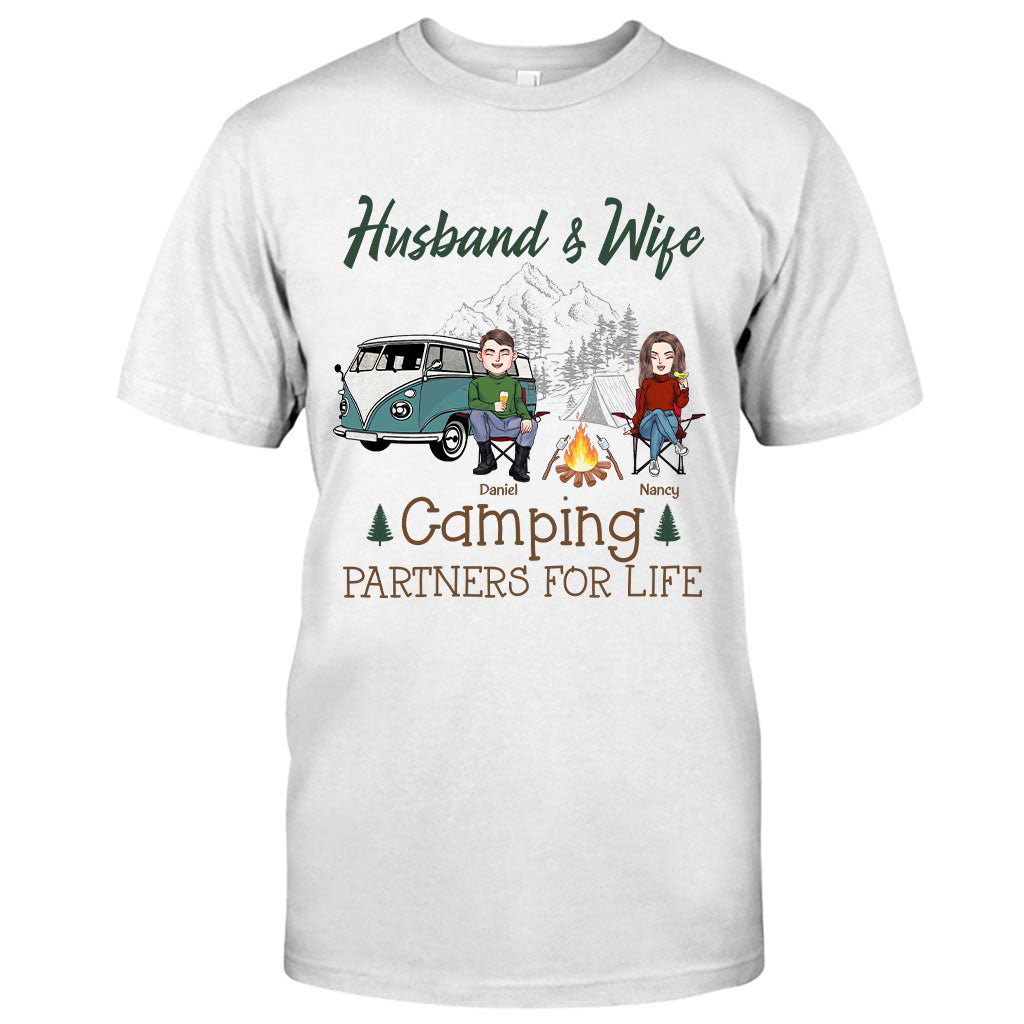 Husband And Wife Camping Couple For Life - Personalized Couple Camping T-shirt and Hoodie