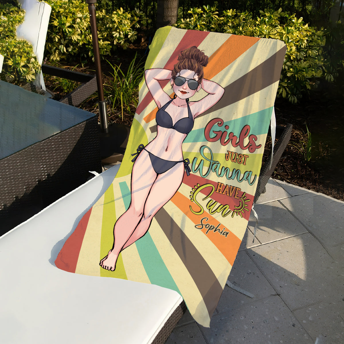 Always On Vacay - Sea Lover gift for friend, sister, girlfriend, wife, mom - Personalized Beach Towel