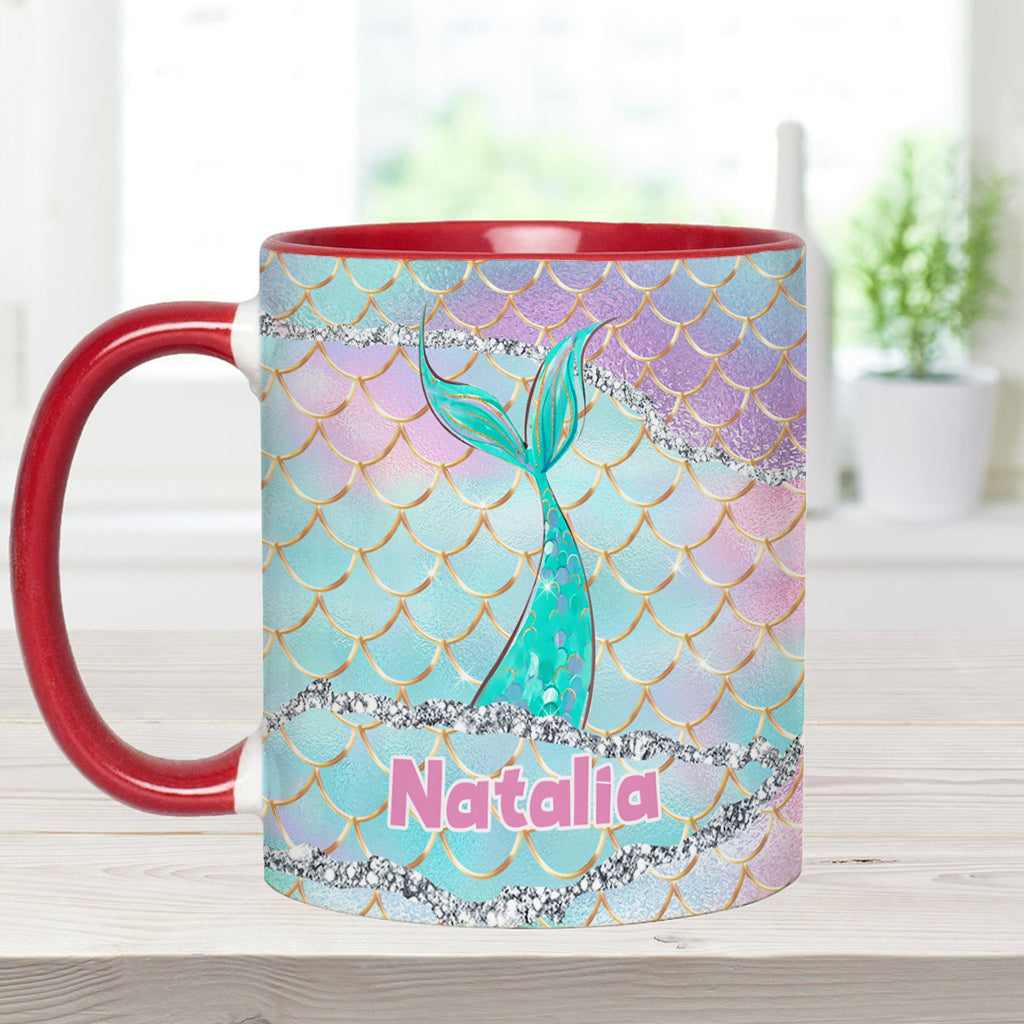Beach Please I'm A Mermaid - Personalized Sea Lover Accent Mug