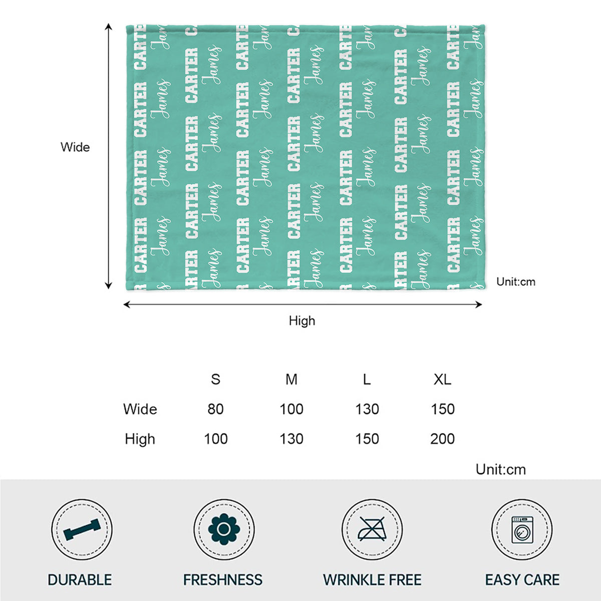 Custom Name Pattern - Personalized Newborn Blanket