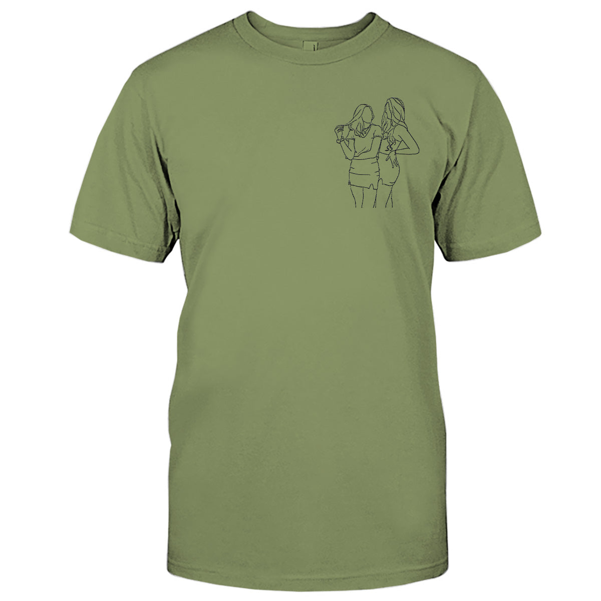 Custom Line Art - Personalized Daughter Embroidered T-shirt