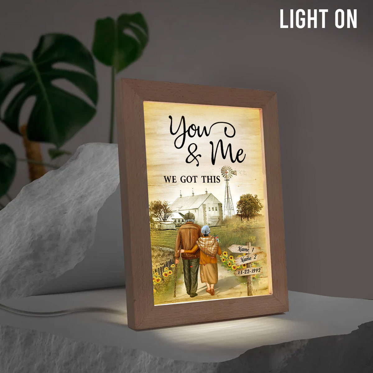 You & Me We Got This - Personalized Husband And Wife Light Photo Frame