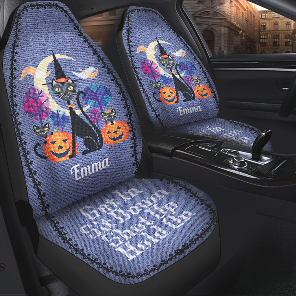 Get In, Sit Down - Personalized Black Cat Seat Covers