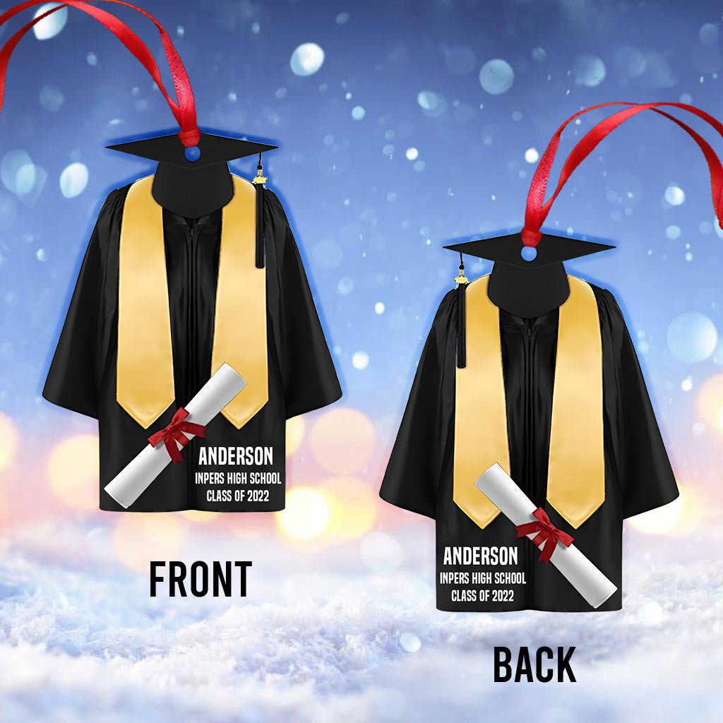 Graduation Cap & Gown - Personalized Graduation Ornament