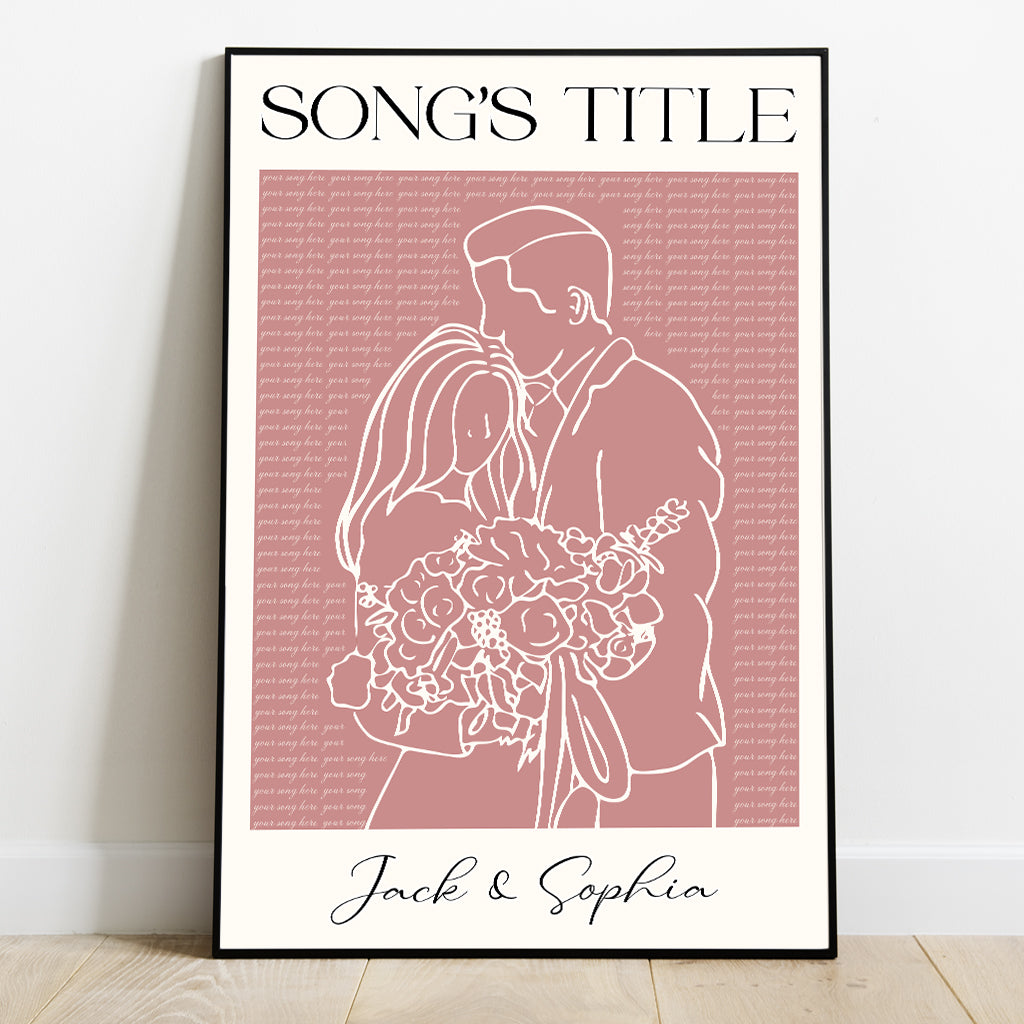 Wedding Song Lyrics Print - Personalized Husband And Wife Canvas And Poster
