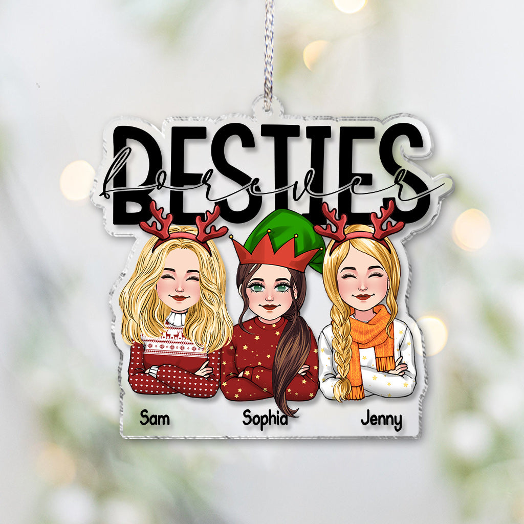 Besties Forever - Gift for friend - Personalized Transparent Ornament