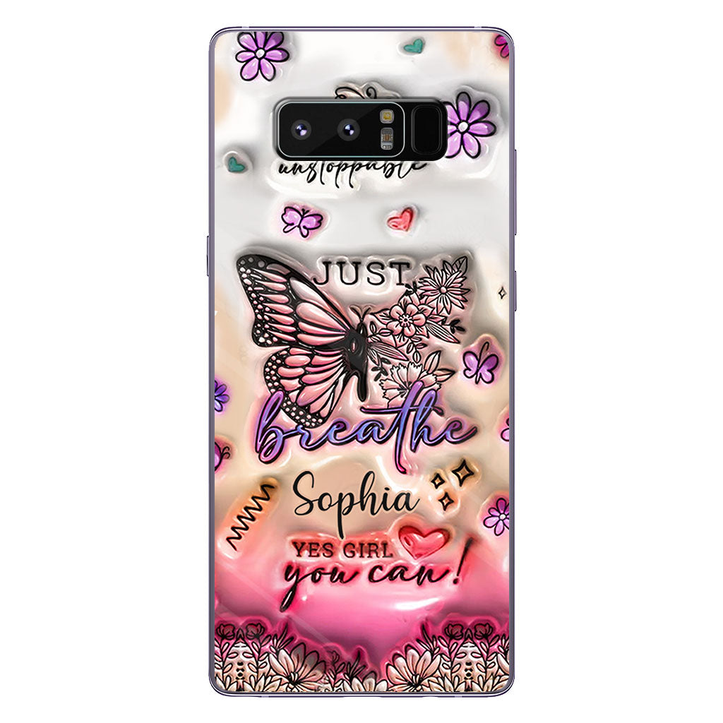 Positive Affirmations Butterfly - Personalized Butterfly Clear Phone Case