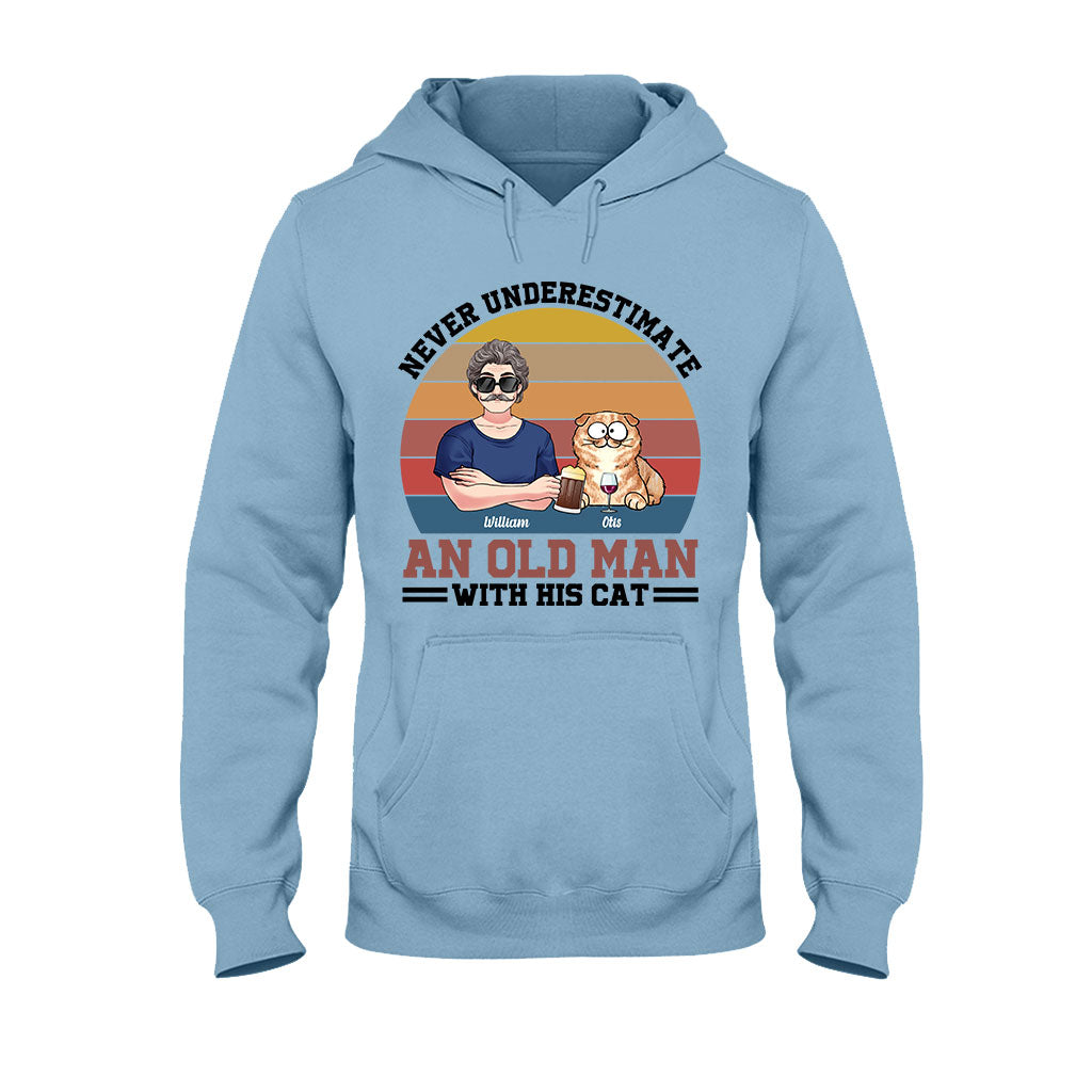 Never Underestimate An Old Man With His Cats - Personalized Cat T-shirt & Hoodie