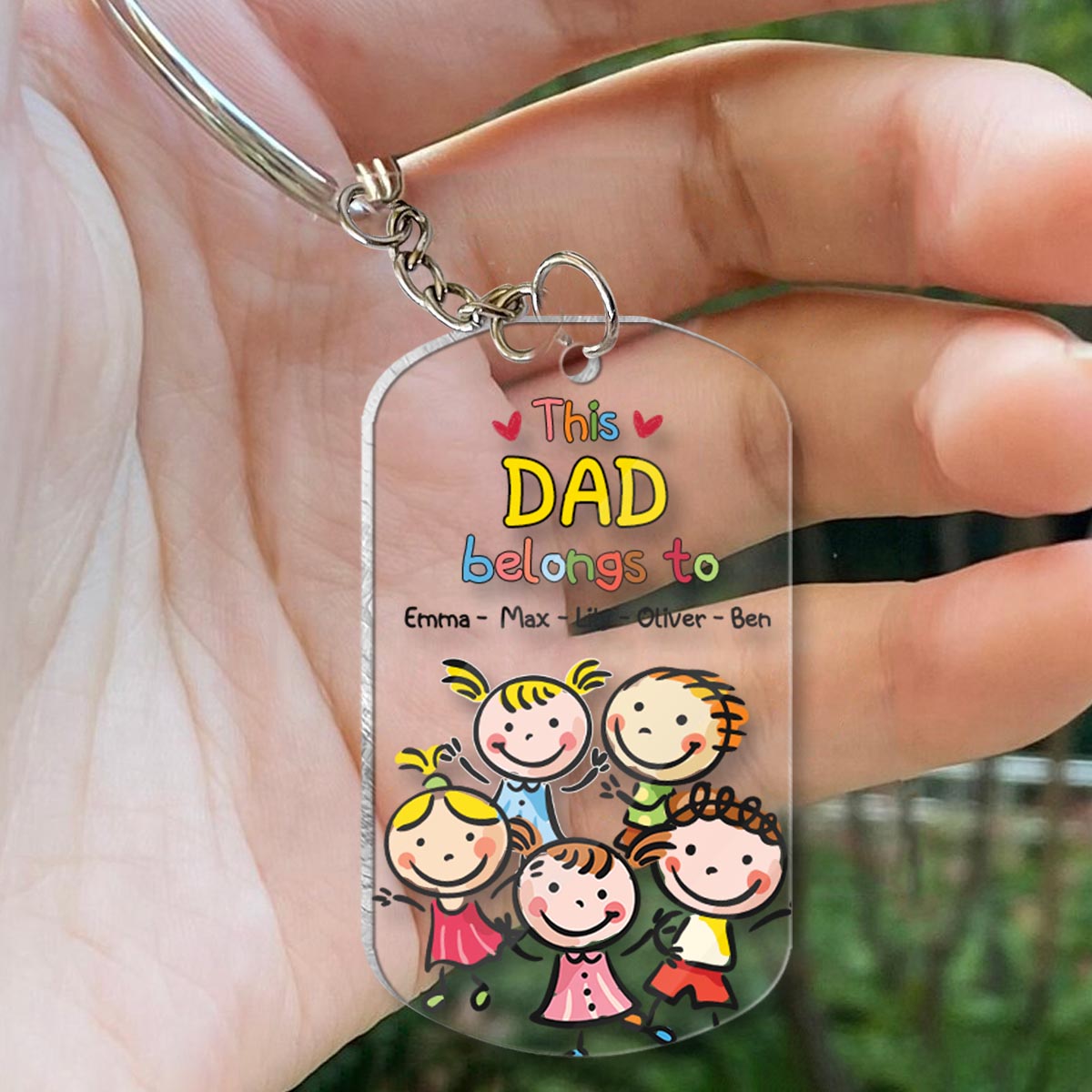 This Grandpa Belongs To - Gift for grandpa, grandma, mom, dad, uncle, aunt, brother, sister - Personalized Keychain