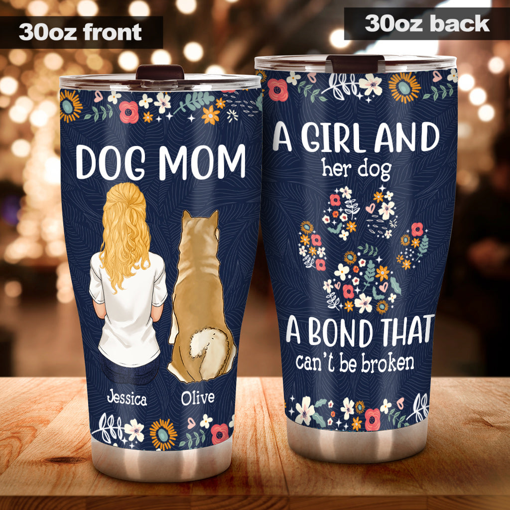 A Girl And Her Dogs - Personalized Dog Tumbler