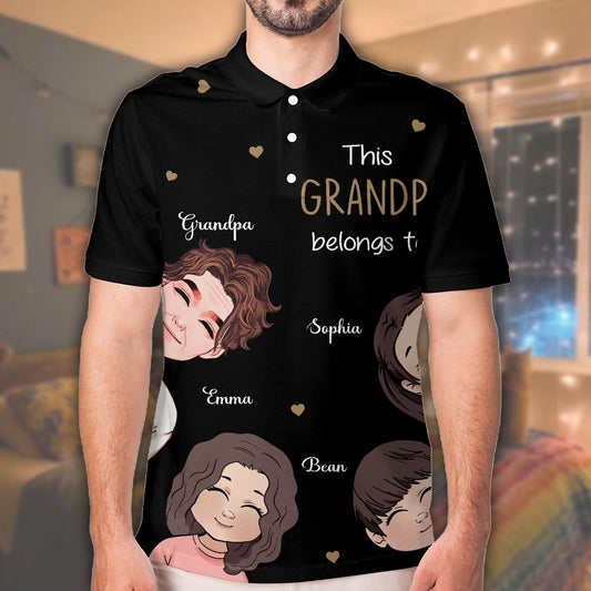 This Daddy Belongs To - Gift for dad, grandpa - Personalized Polo Shirt