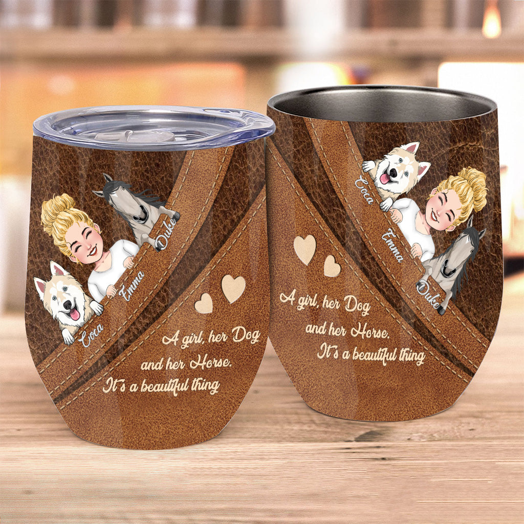 What A Beautiful Thing - Personalized Horse Wine Tumbler
