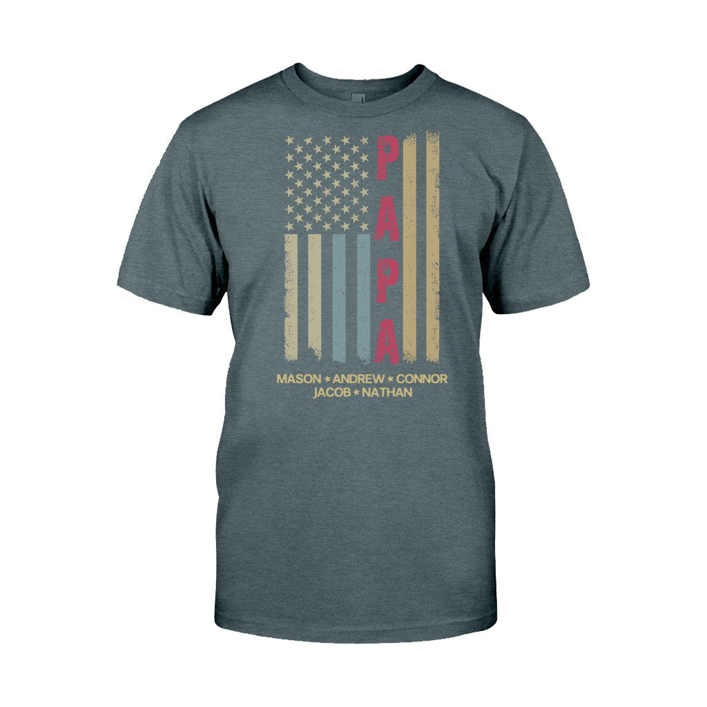 American Flag - Personalized Grandpa T-shirt & Hoodie