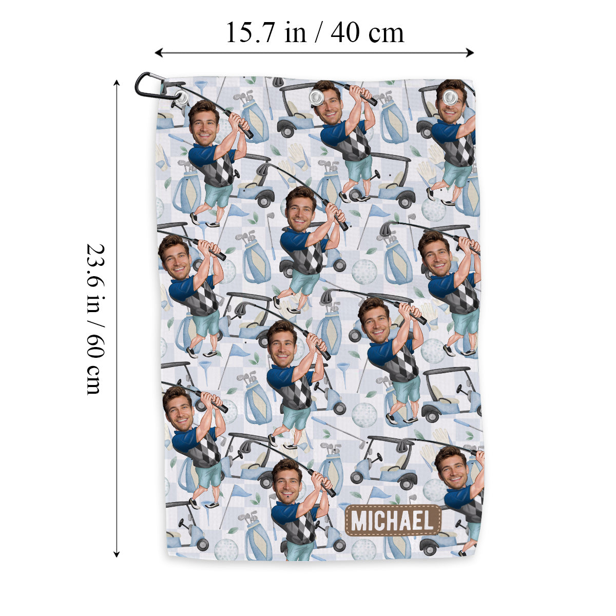 Photo Inserted Funny Golfer - Personalized Golf Golf Towel