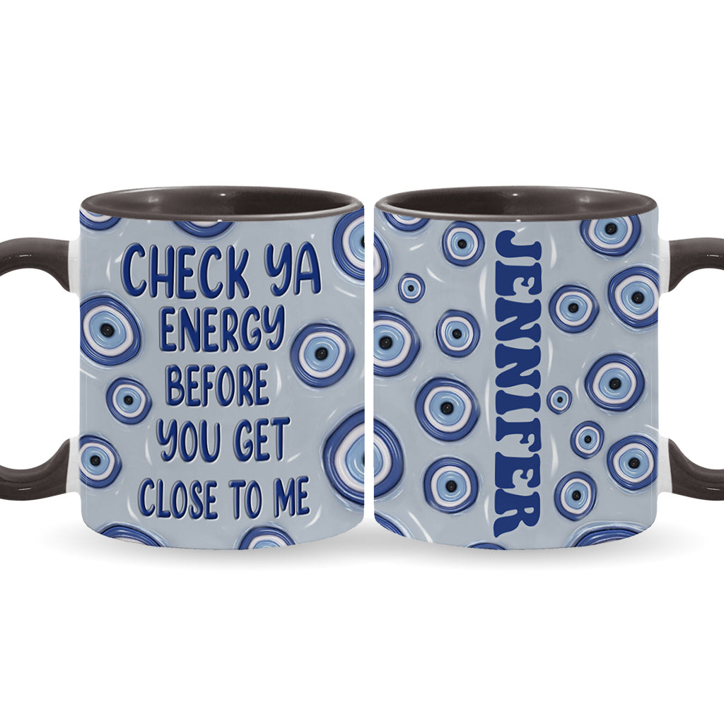 Check Ya Energy - Personalized Witch Accent Mug