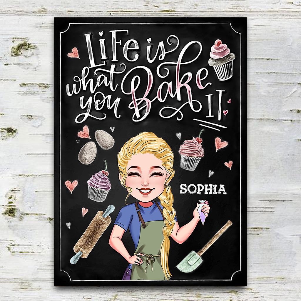 Life Is What You Bake It - Personalized Baking Rectangle Metal Sign